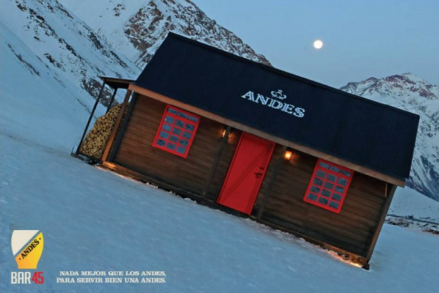 El bar 45 de Andes se inauguró hace tan solo unos días en Los Penitentes, Mendoza (Argentina)