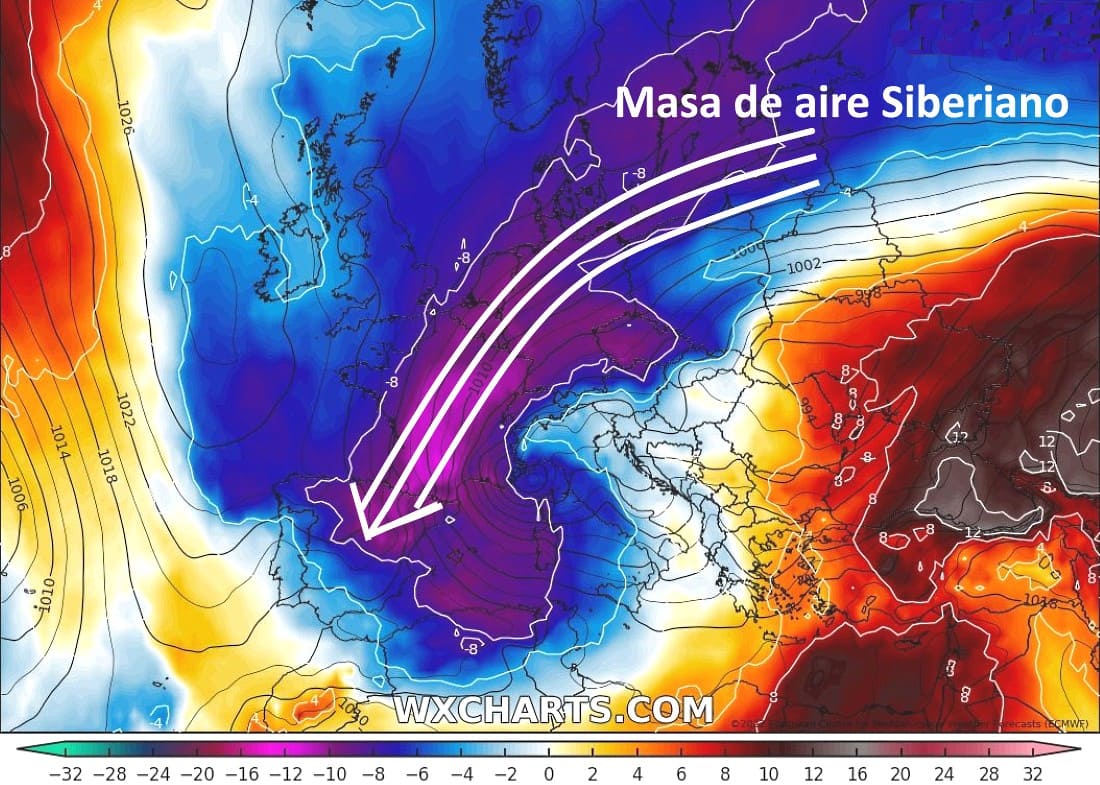 Una masa de aire gélido desde Rusia invade la Península con nevadas en cotas muy bajas
