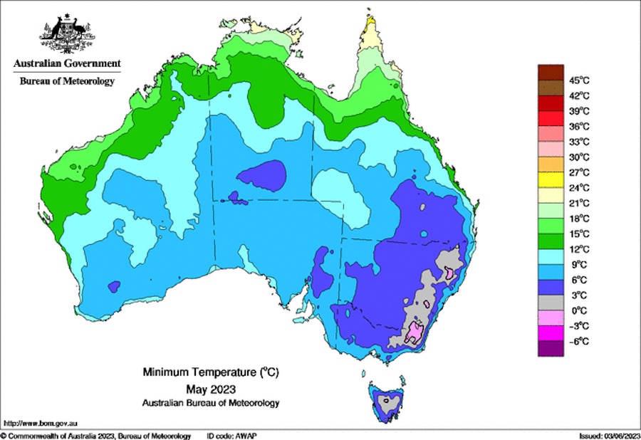Australia registró el mayo más frío de su historia