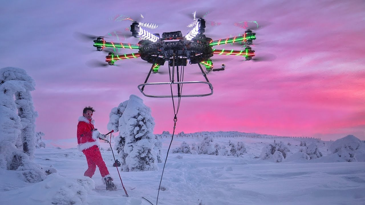 Amazon patenta un dron que puede arrastrar a los esquiadores y sustituir telesillas y telesquís