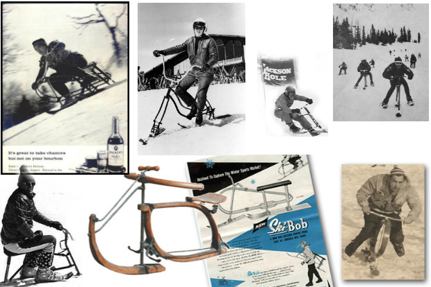 El Ski-Bob es un invento vintage de mucha actualidad aún. Montaje con imágenes de archivo