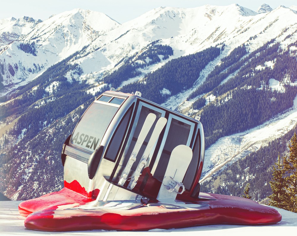 Aspen expone una cabina "derritiéndose" para concienciar sobre el cambio climático