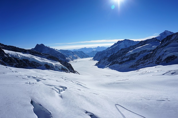 El Eiger, Mönch y Jungfrau alimentan el Aletsch, el galciar más grande de Europa. Gorka Oller Photo