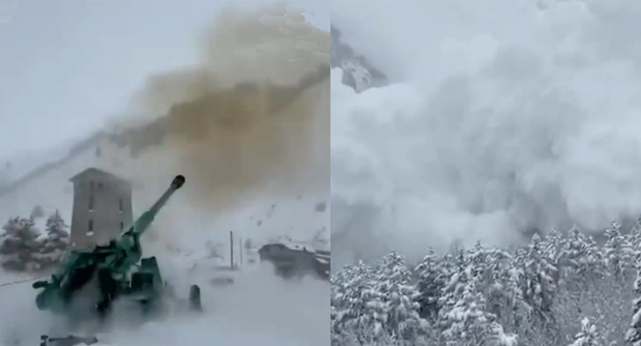 Vídeo: Disparan un cañón del ejército para provocar una gran avalancha preventiva en el Cáucaso