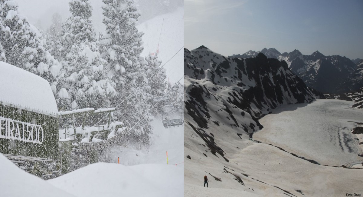 Las dos caras de la temporada en los Pirineos: nieve en el norte y déficit en el sur