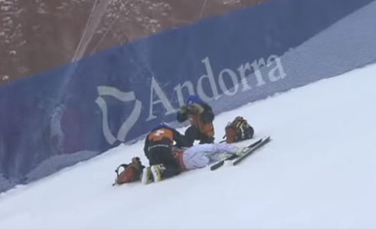 Lindsey Vonn sufre una espectacular caída en el Súper Gigante de Grandvalira