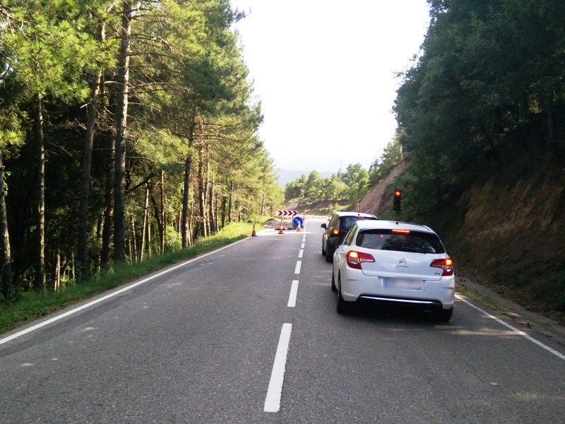 La carretera LV-4241 que une Solsona y Port del Comte está siendo objeto de una mejora. Crédito: Lugares de Nieve