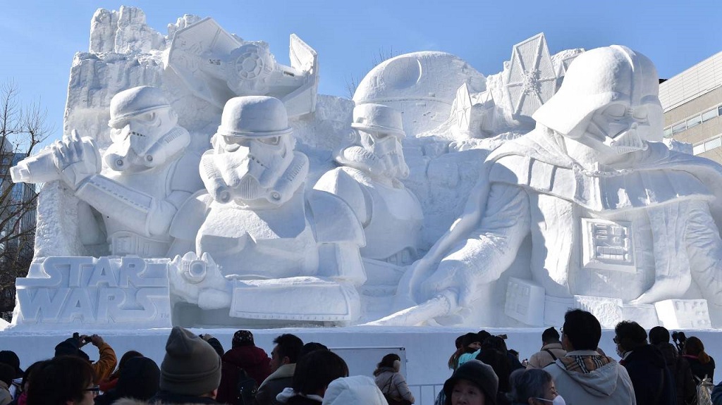 Darth Vader conquista Sapporo (Japón) con un ejercito imperial de nieve
