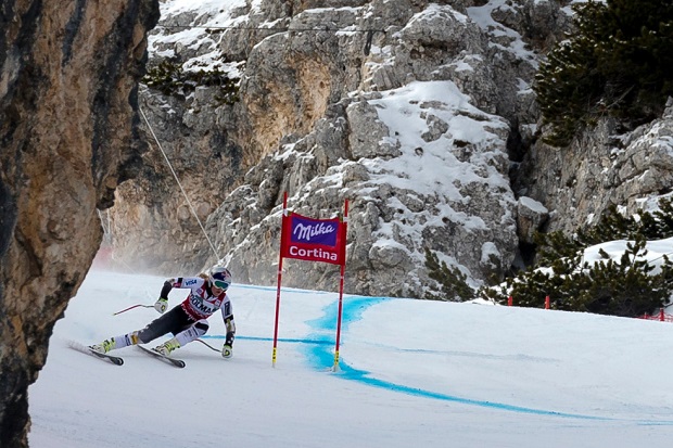 Lindsey Von FIS en la FIS World Cup de Cortina d´Ampezzo. Foto archivo cortesía de Domenico Stinellis