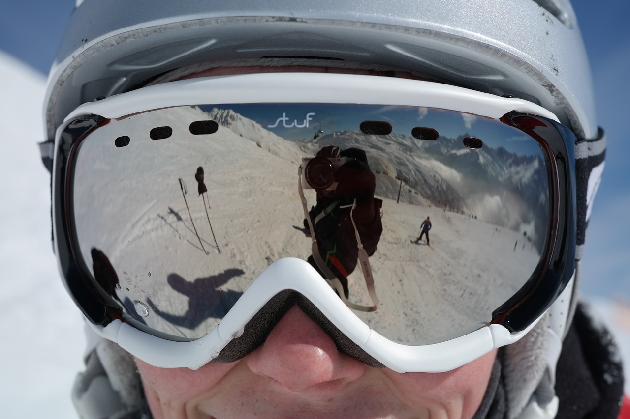 Gafas de esquí / Gafas de snowboard negras - Cristal de espejo rojo