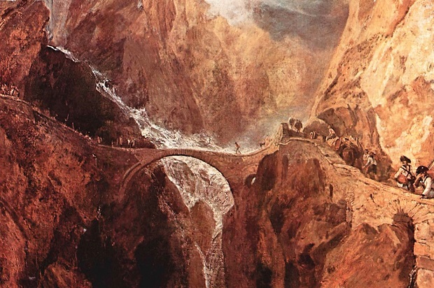 El Puente del Diablo o Teufelsbrücke y la Garganta de Schöllenenen. Joseph Mallord William Turner 1775/1851