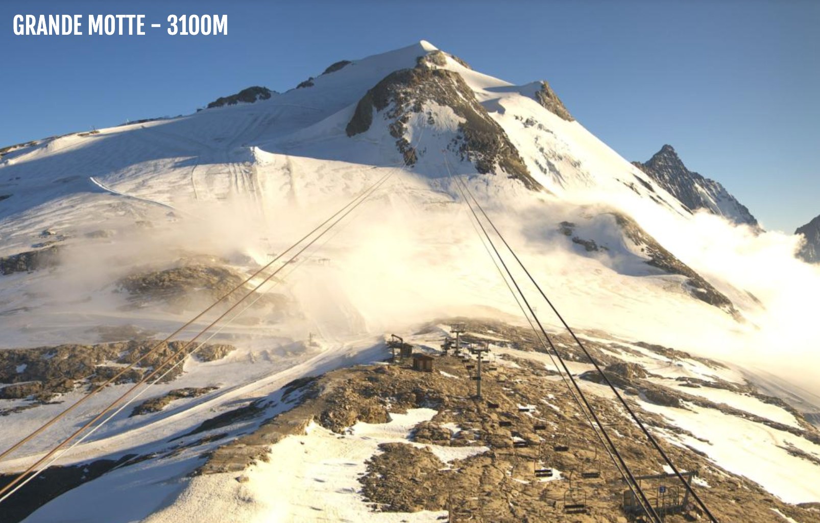 Webcam del glaciar de Tignes, este viernes por la tarde.