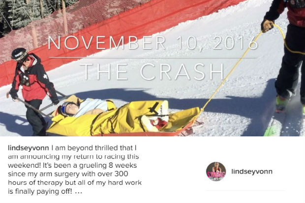 Lindsey Von revela que perdió la movilidad de su mano tras romperse el brazo en Cooper Mountain