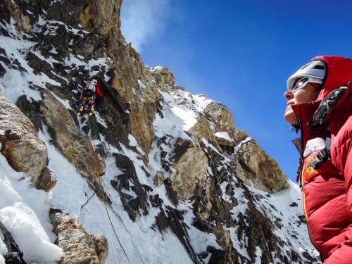 Kaltenbrunner, en el pilar norte del K2 (Pakistán/China) en agosto de 2011. ©Ralf Oujmovits