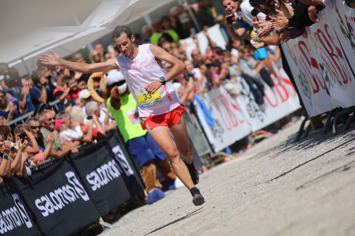 Kilian Jornet, a su llegada en Zinal