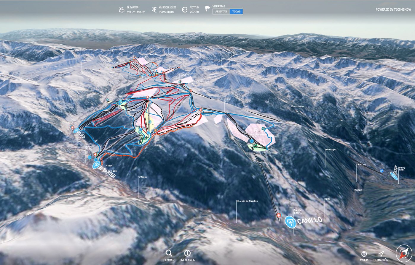 Grandvalira se acerca al futuro con los nuevos mapas de pistas en 3D y 2D de Tech4Snow