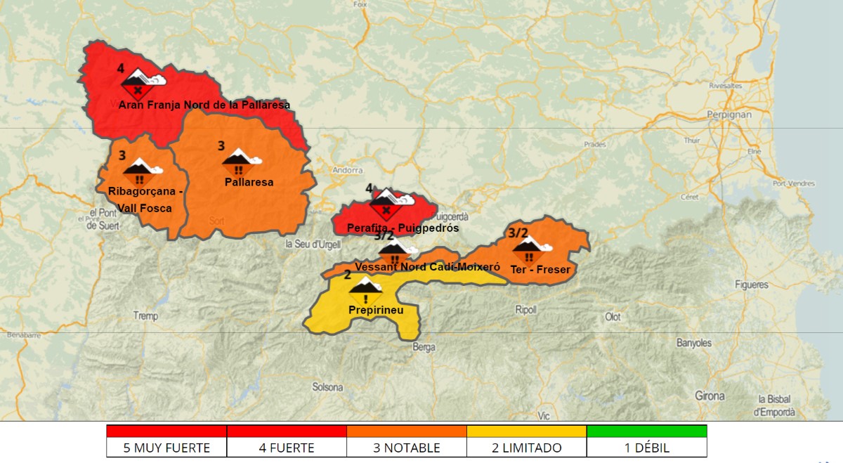 Activada la alerta de riesgo de aludes en el Pirineo: se aconseja no ir a alta montaña