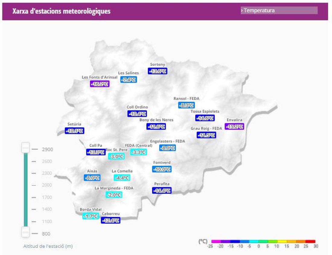 Andorra registró la temperatura más baja en un mes de abril desde 1998