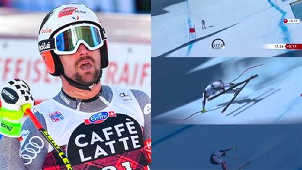 Vídeo: el esquiador Max Muzaton protagonista de la salvada de la década en Cortina