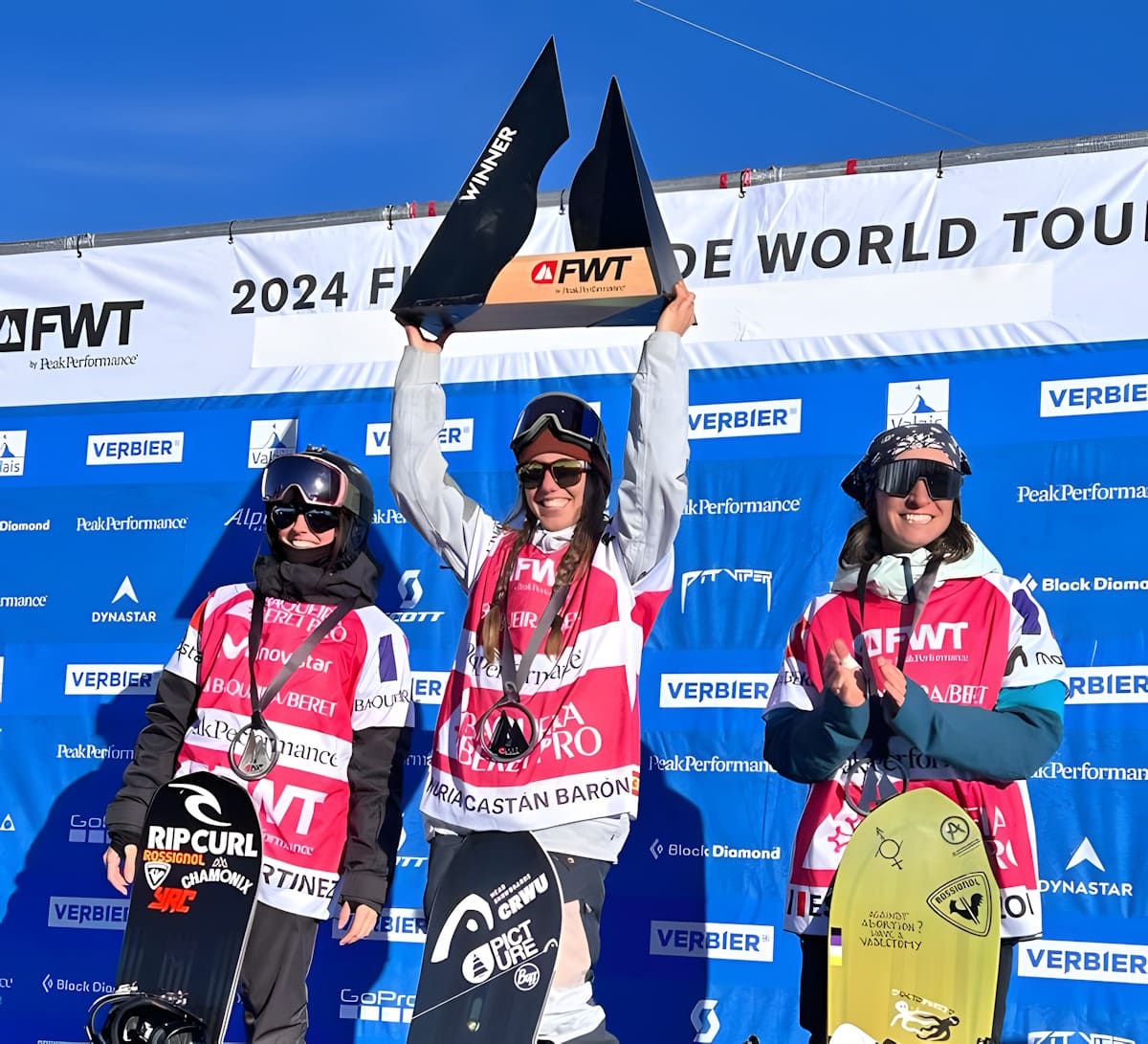 Núria Castán, brillante ganadora en snowboard del FWT Verbier. Crónica y resultados de de la competición