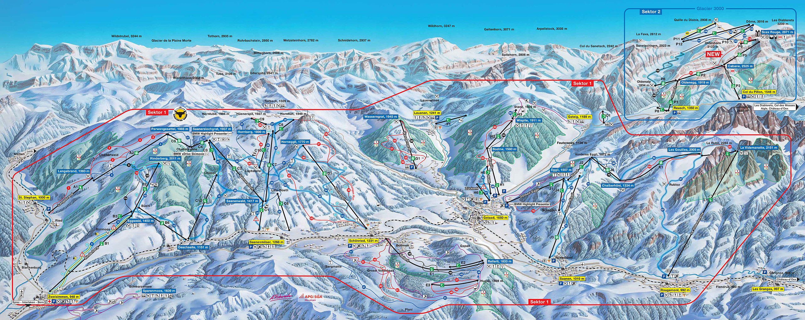 mapa de pistas Gstaad