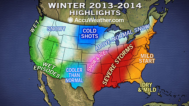 Como será el invierno 2013/14 en EE.UU según AccuWeather.com  