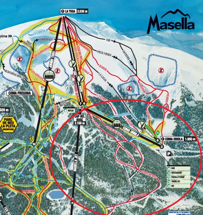 Vista parcial Mapa Pistas de Masella