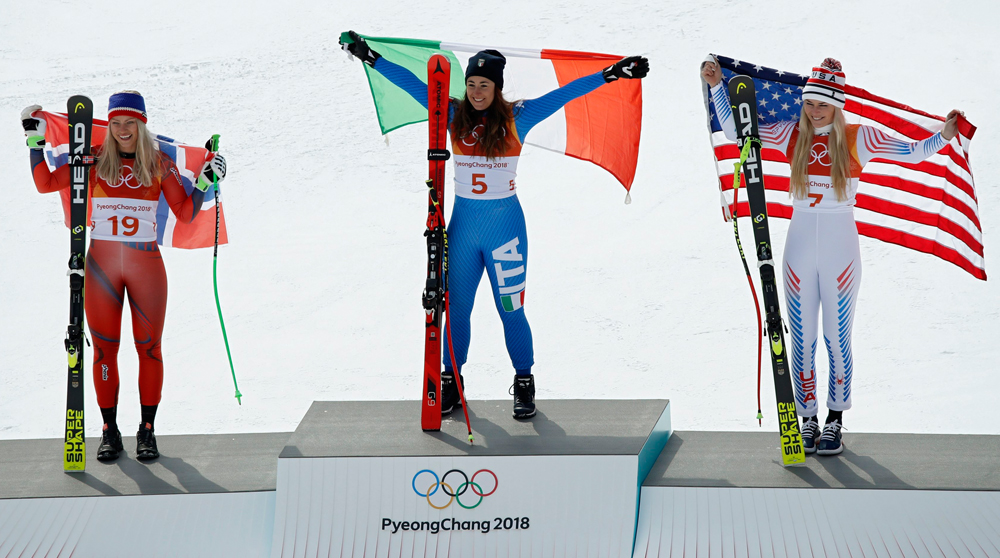 Sofia Goggia oro en el descenso, Lindsey Vonn se convierte en la medallista femenina más antigua