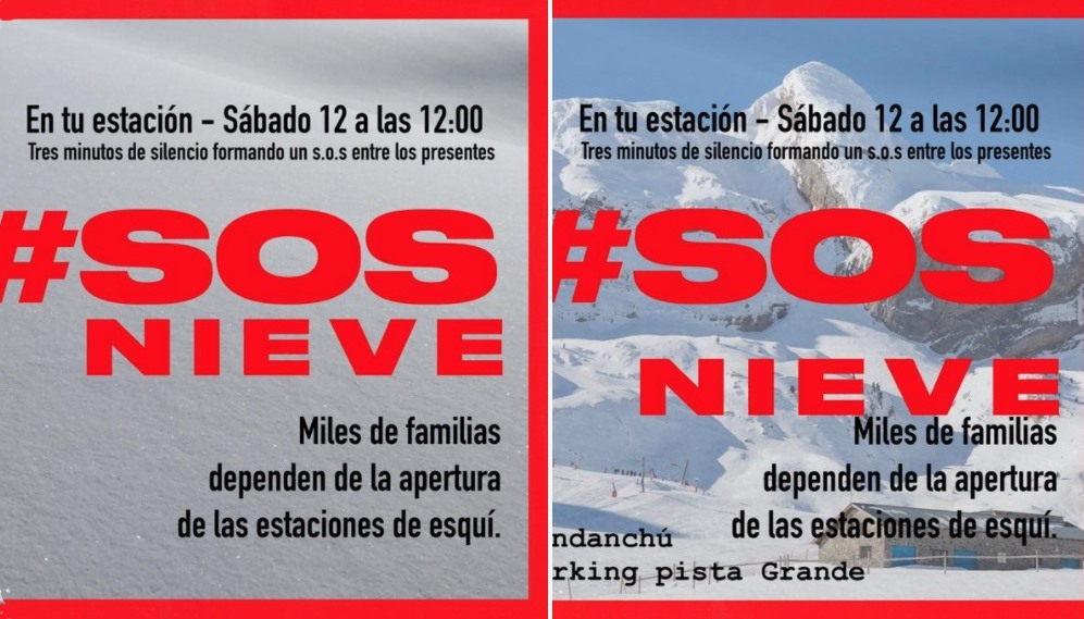 Movilizaciones en el Pirineo aragonés para exigir que se permitan abrir los centros de esquí