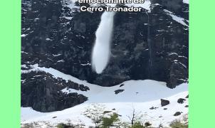 Turista graba una gran avalancha en el majestuoso Cerro Tronador de la Patagonia