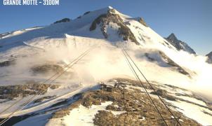 Webcam del glaciar de Tignes, este viernes por la tarde.