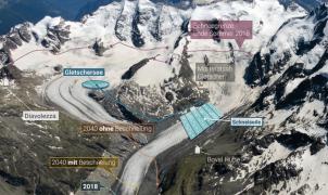 Los suizos proponen hacer nieve artificial para salvar los glaciares de los Alpes
