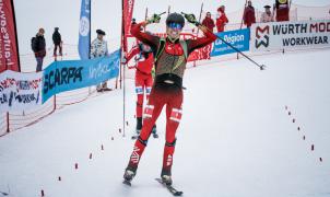 Oriol Cardona, campeón de Europa de esquí de montaña de Sprint. Ana Alonso subcampeona