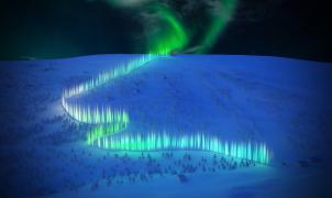 Finlandia tendrá la pista de trineos más larga de Europa iluminada con auroras boreales