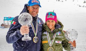 Simone Origone y Valentina Greggio, campeones de la Copa del Mundo de esquí de velocidad 2022   