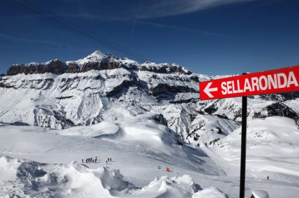 Imagen de los Dolomitas y la famoso circuito de Sella Ronda