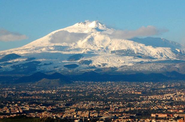 Vista del Etna desde Catania