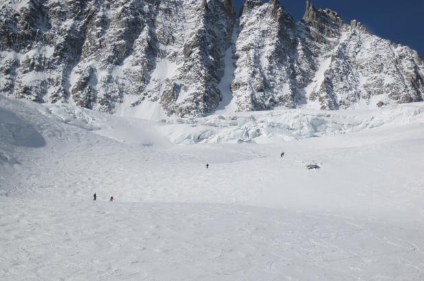 Una imagen del descenso hacia el glaciar d'Argentière
