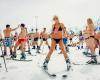 1200 esquiadores rusos descienden en “paños menores” para batir el récord mundial