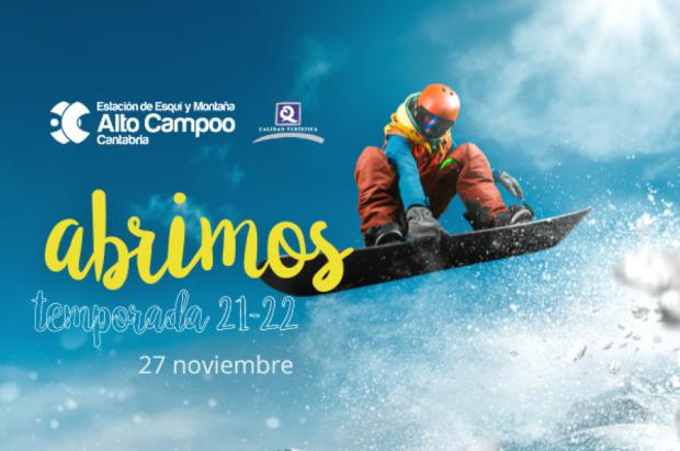 Alto Campoo abre la temporada de invierno este sábado con nieve polvo