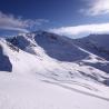 Estación de esquí de Guzet en invierno, pista panoramica Gérac