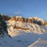 Imagen invernal de la zona de Belvedere en Val di Fassa