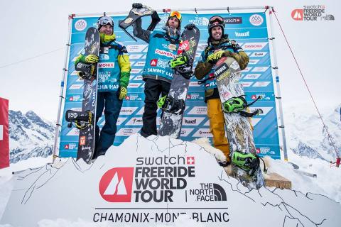 Podio snowboard masculino FWT 2015 Chamonix-Mont Blanc