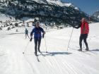 Practicando esquí de fondo en Llanos del Hospital