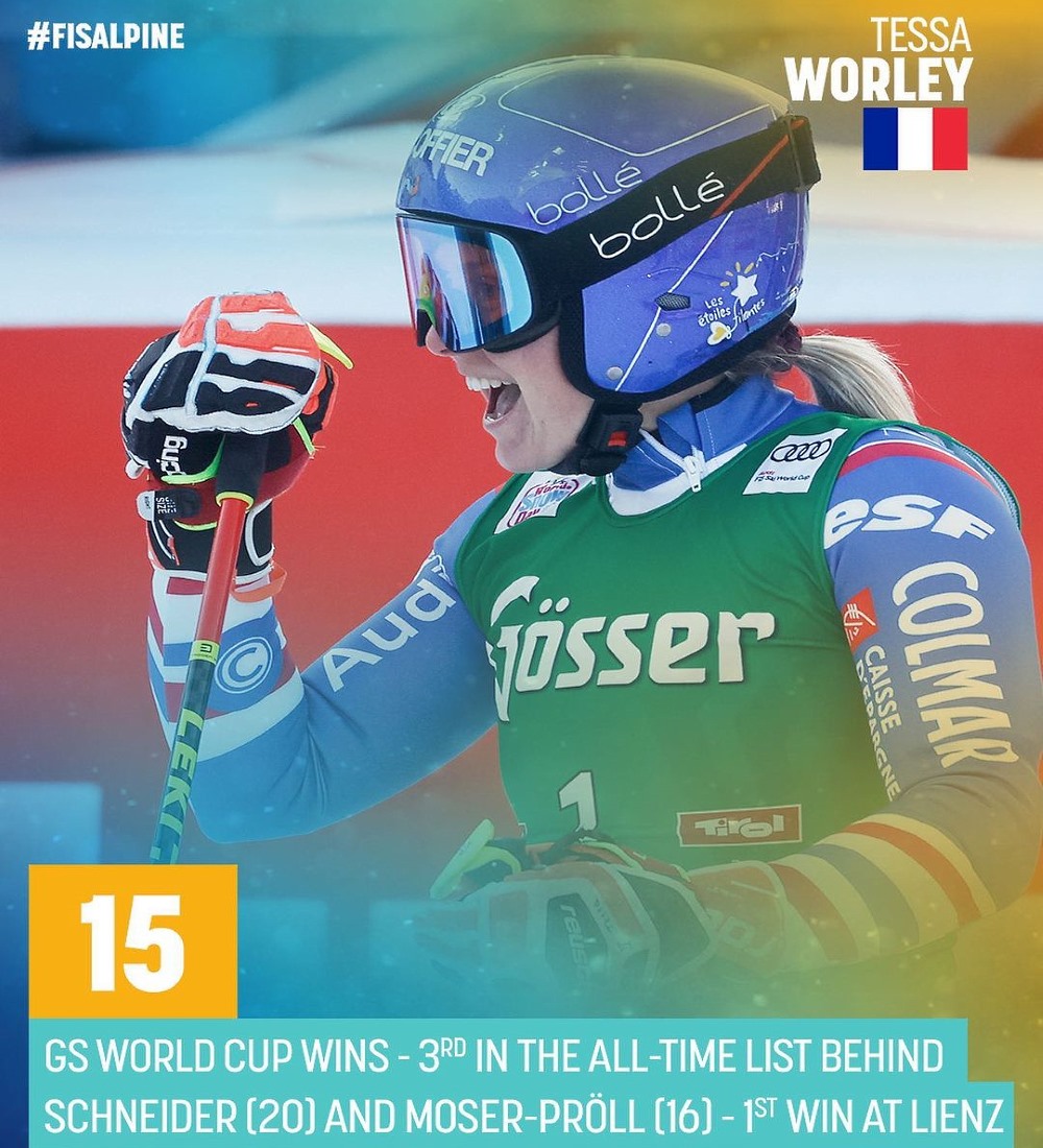 Tessa Worley se la victoria en el gigante femenino en Lienz