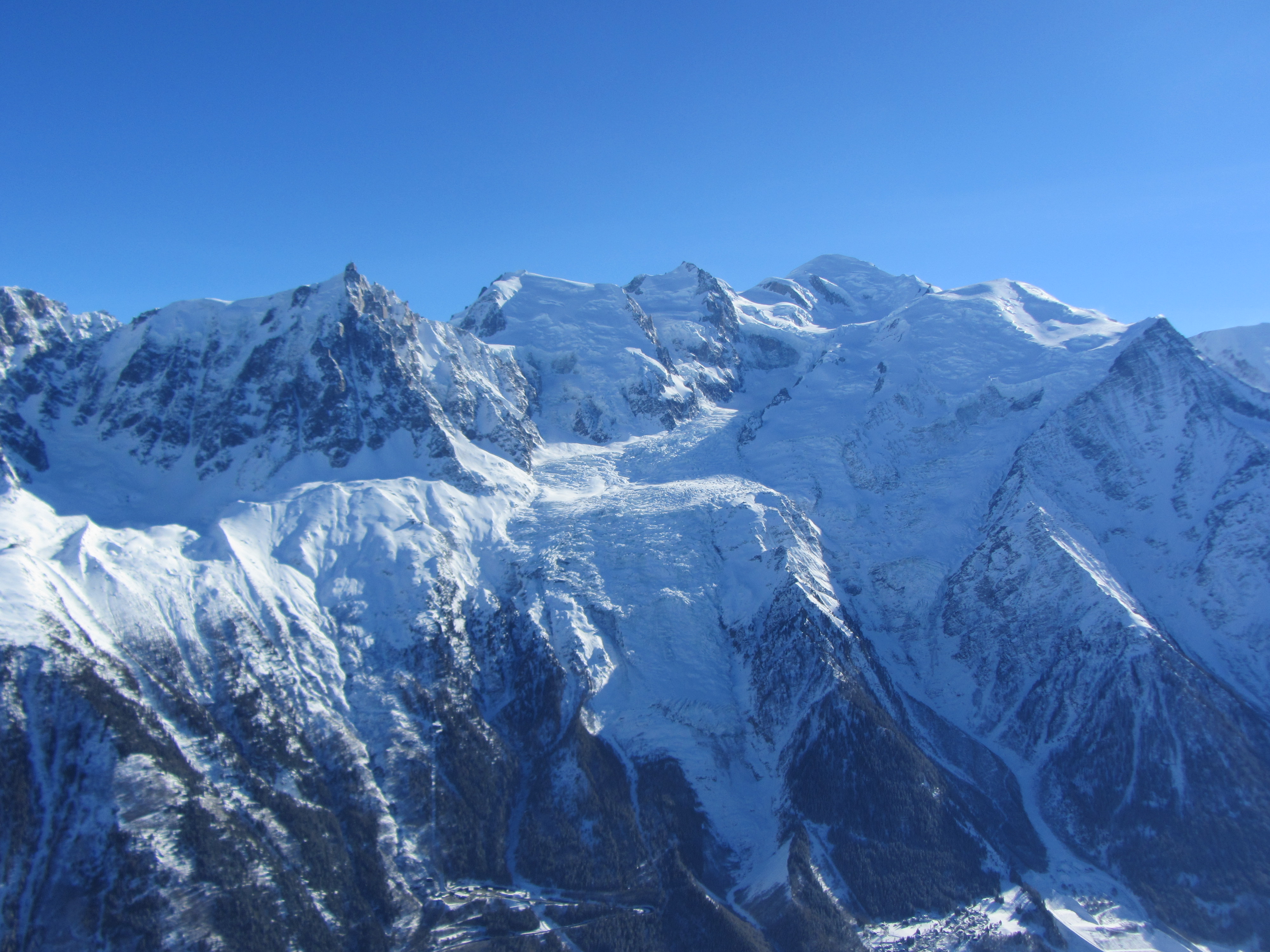 Mont Blanc visto dessde la estación de Chamonix